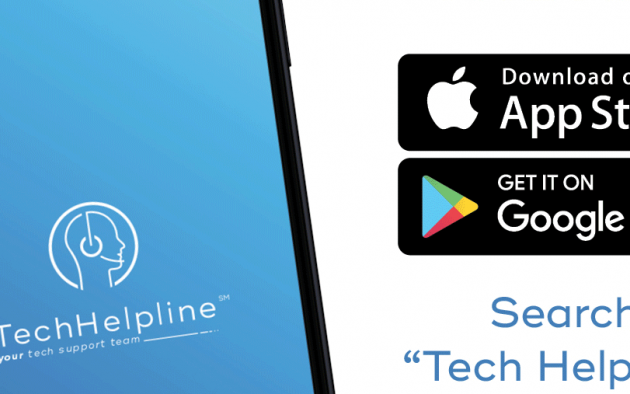 screenshot of Tech Helpline new mobile app