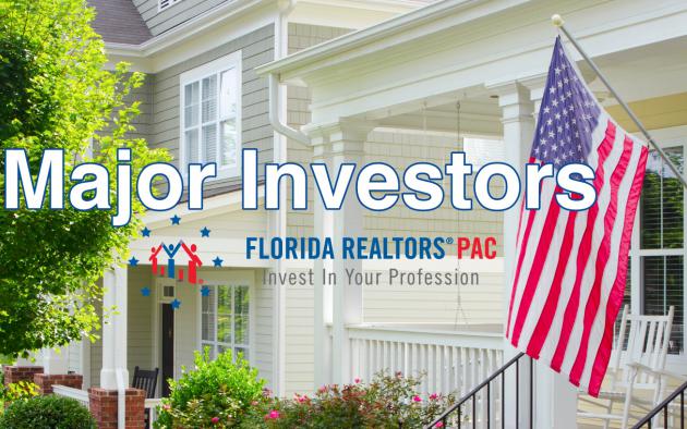 Florida Realtors PAC major investors house with flag and logo
