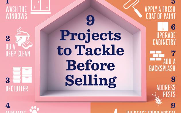 9 Projects to Tackle Before Selling infographic