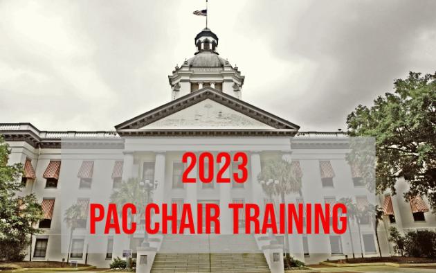 photo of florida state capitol with words 2023 PAC chair Training