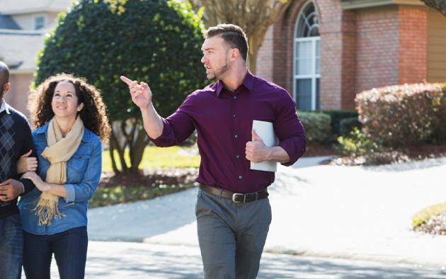 Realtor showing neighborhood