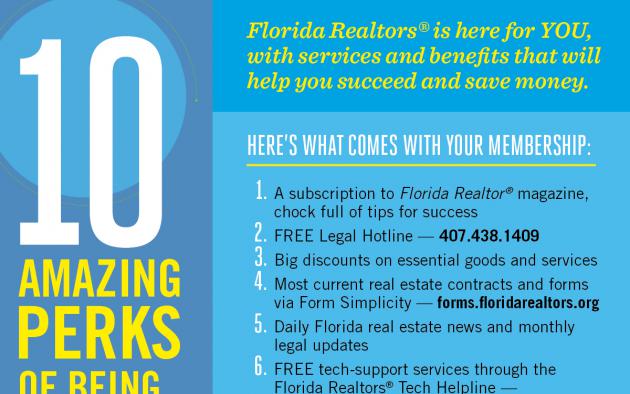 10 amazing perks of being a Florida Realtors member infographic