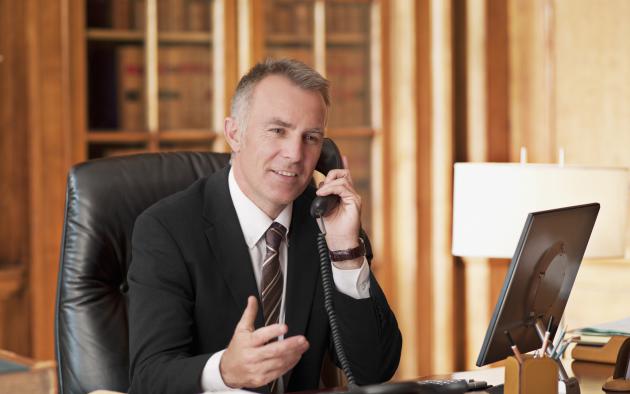Lawyer on phone