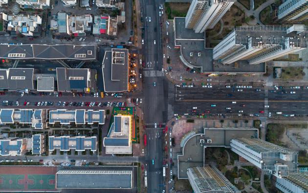 business district aerial
