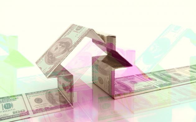 money in the shape of a house