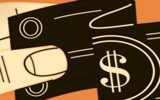 Illustration of hands holding money