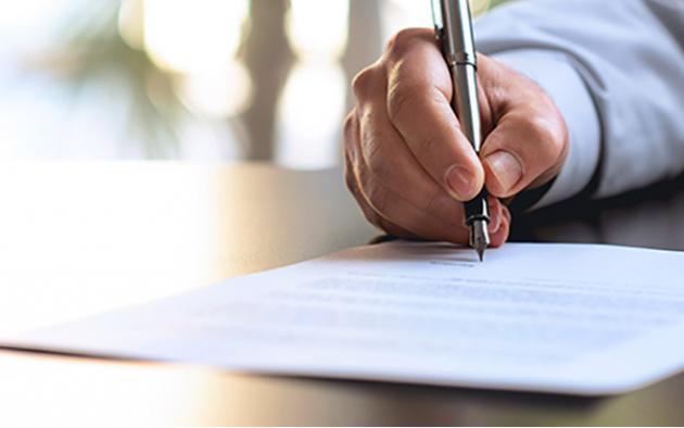 Signing a contract