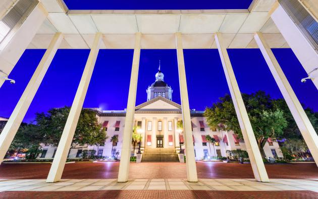 View of the Old Florida Capitol Building from across the Capitol courtyard