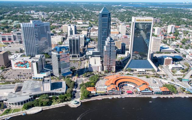 Aerial view of downtown Jacksonville