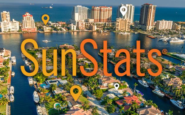 SunStats logo over image of Florida coastal city