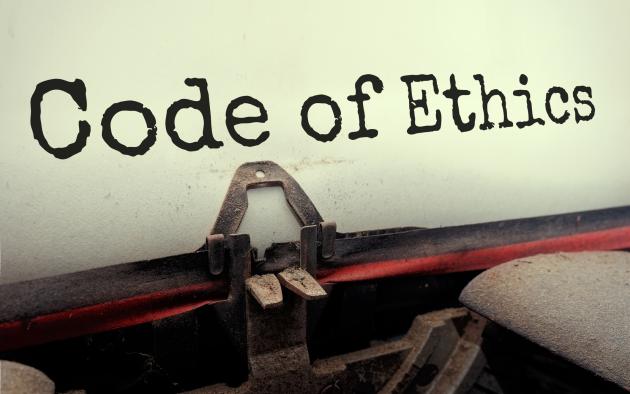 Code of Ethics on a typewriter