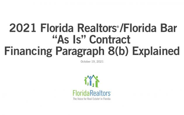 Webinar: Changes to 2021 Residential Contract Financing Explained