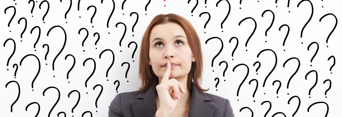 woman with question marks