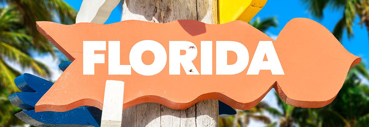 wooden sign with the word Florida on it