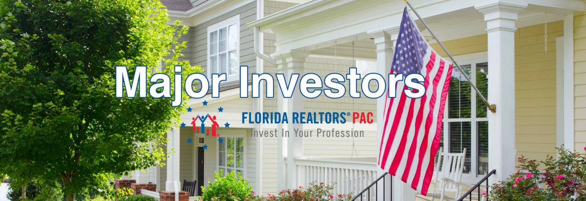 Florida Realtors PAC major investors house with flag and logo