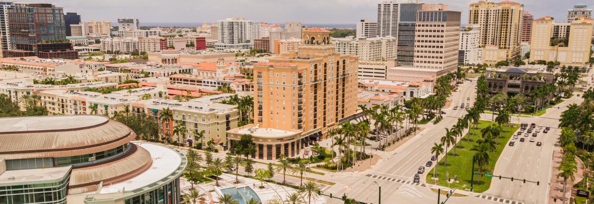 Aerial shot of downtown West Palm Beach