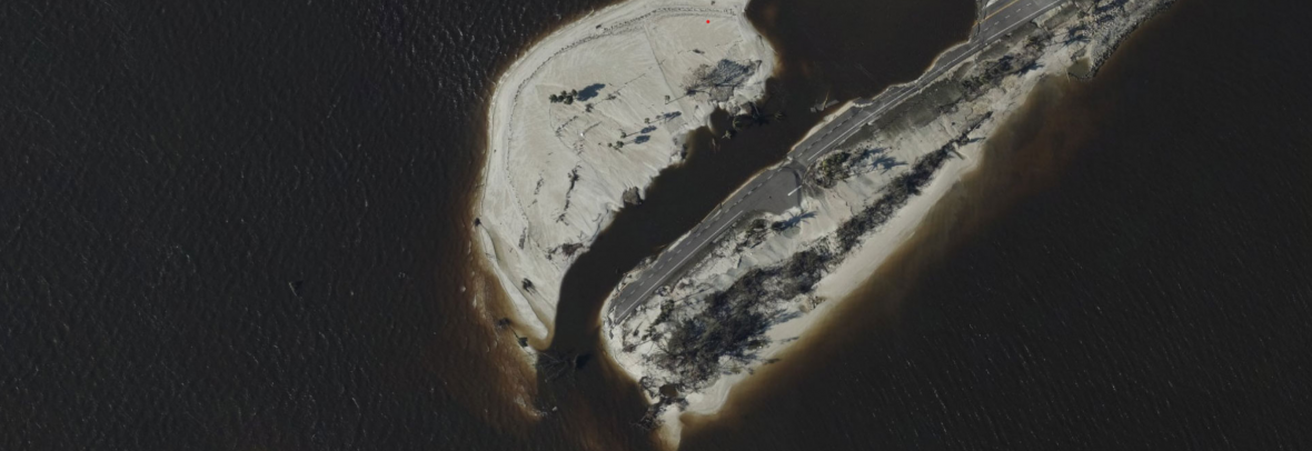 Drone footage shows road destruction from Hurricane Ian
