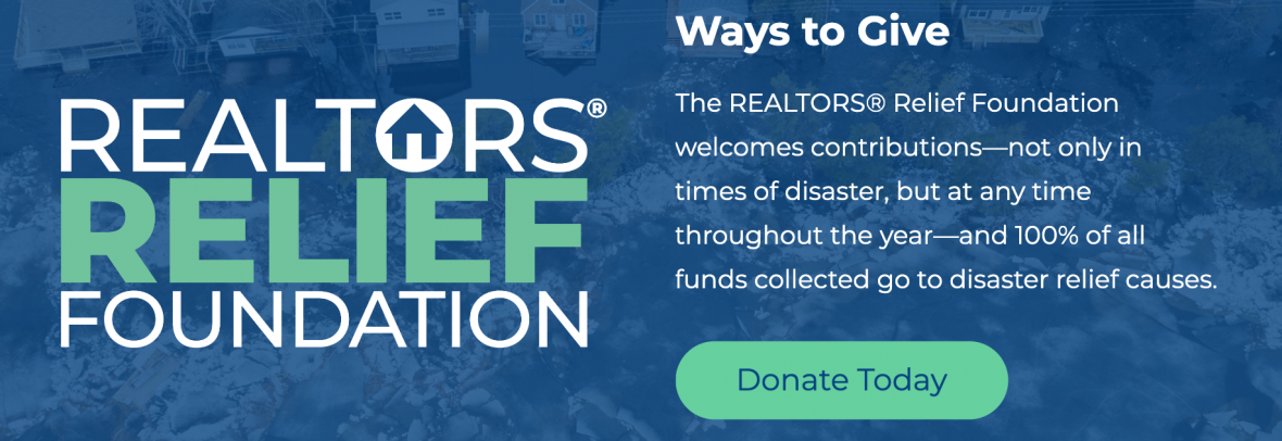 Screens grab from NAR's Realtors Relief Fund webpage