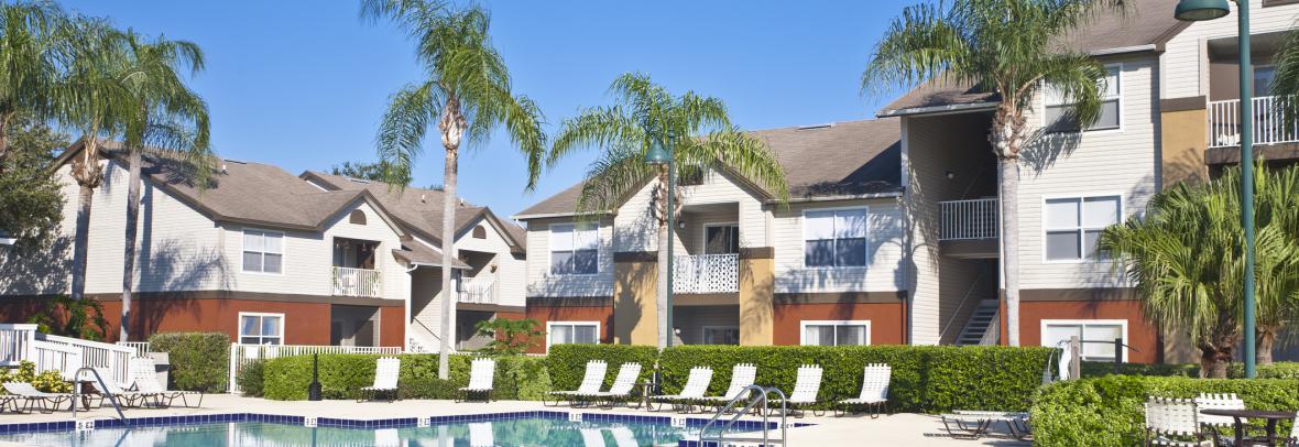 apartment buildings with swimming pool