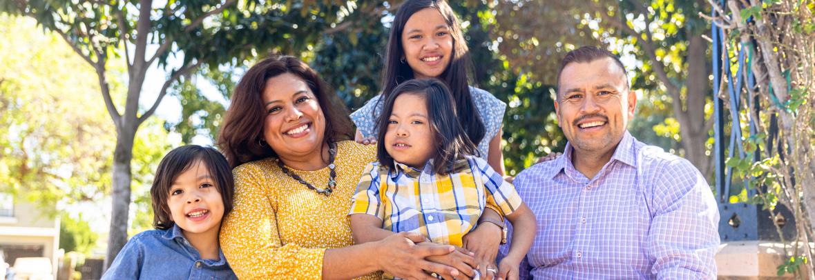 Young Mexican Family Portrait in the Park