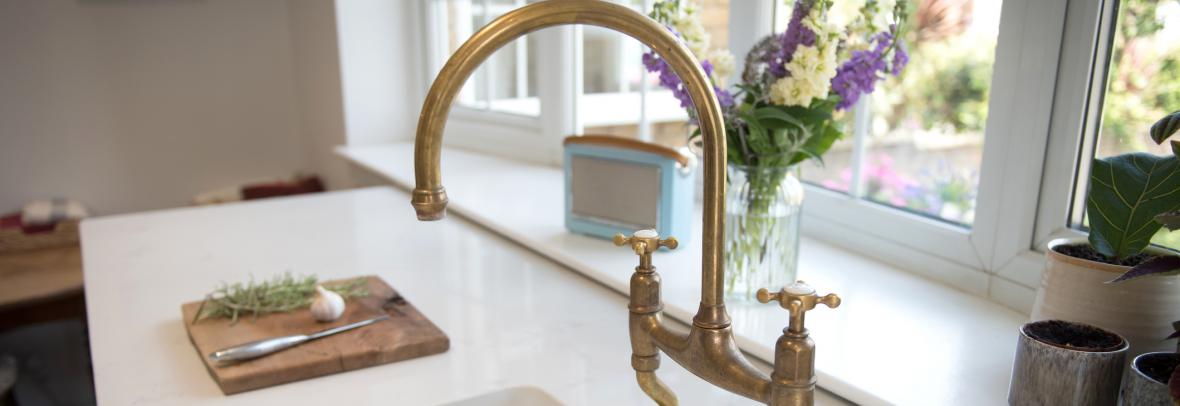 kitchen sink brass fixture 