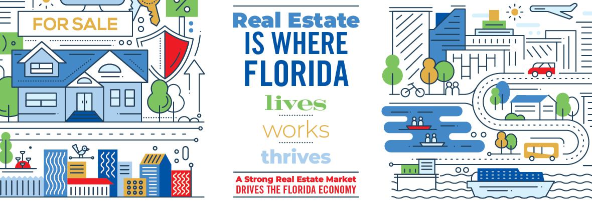 Real Estate is where Florida Lives, Works,Thrives graphic