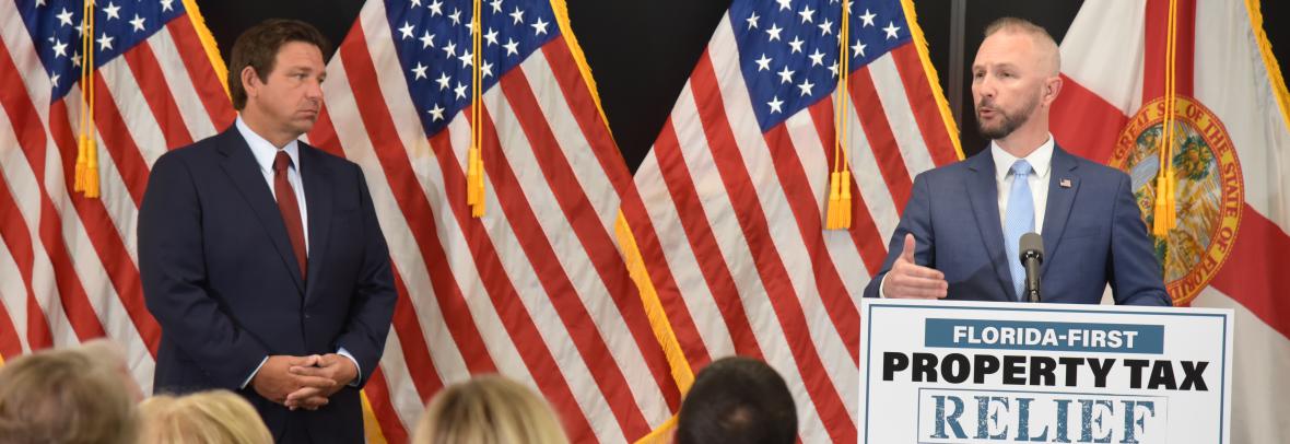 Governor Ron DeSantis and Florida Realtors President Tim Weisheyer