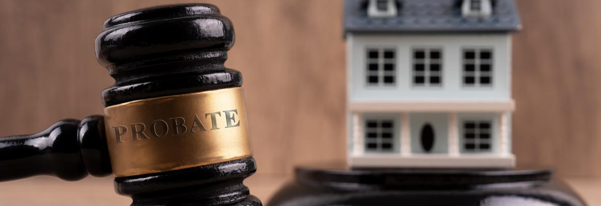 Gavel with the Word Probate and Model House