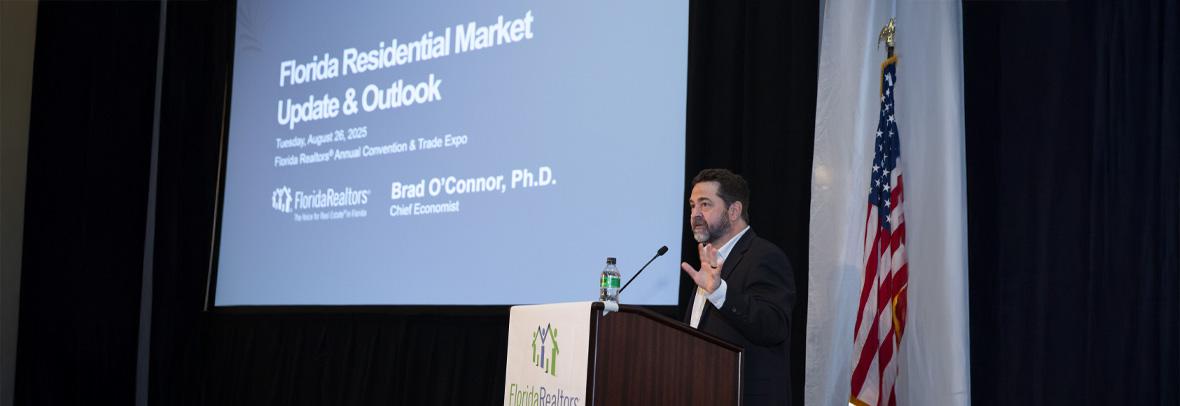 Brad O'Connor speaking during the 2025 Florida Realtors Convention
