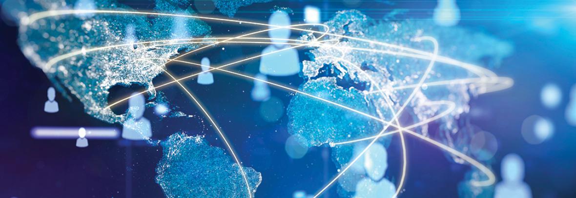 Digital illustration of global network 