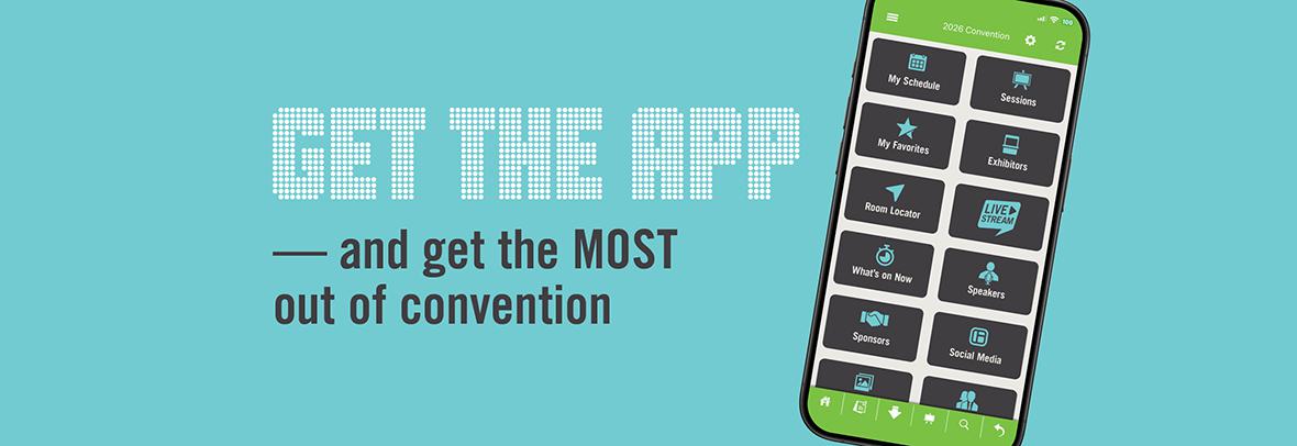 Get the app - and get the most out of convention - with screenshot of app dashboard