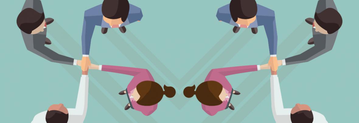 Illustration of people shaking hands