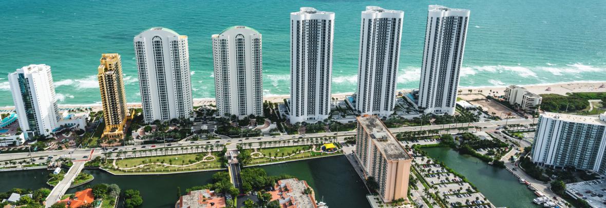 high rise beach condos aerial