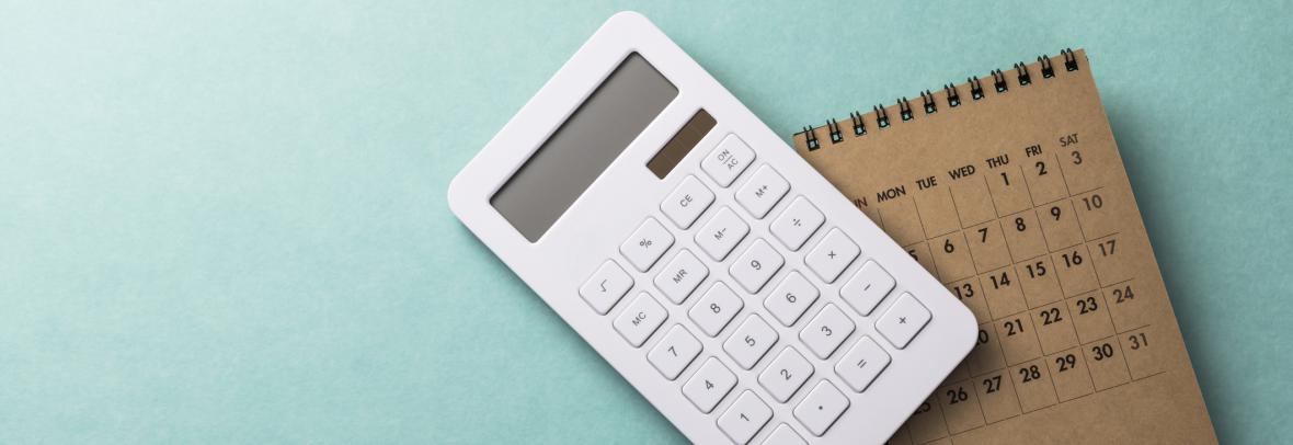 photo illustration of a calculator and a calendar