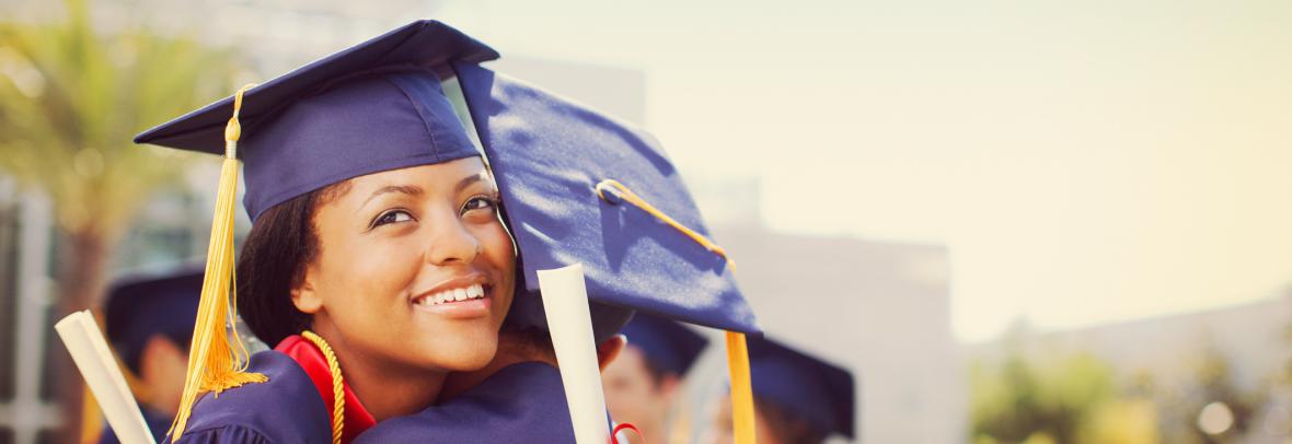 Graduates hugging