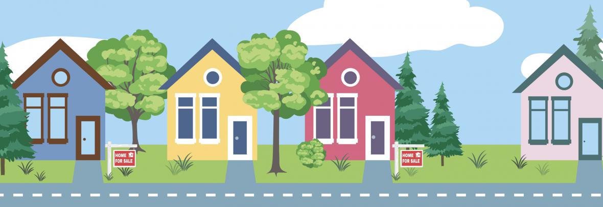 illustration of houses for sale