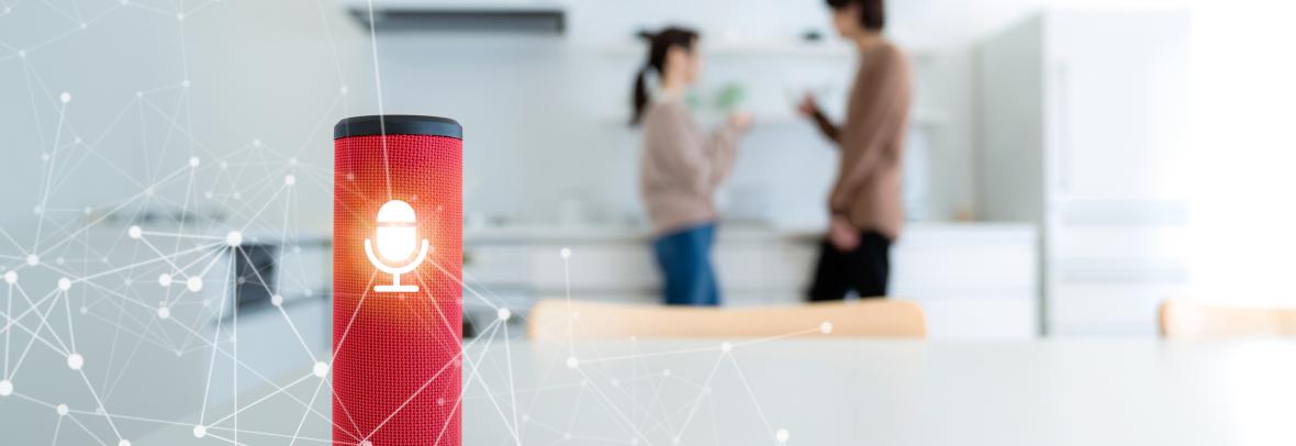 smart speaker in kitchen