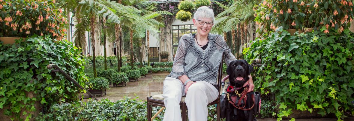 woman with service dog