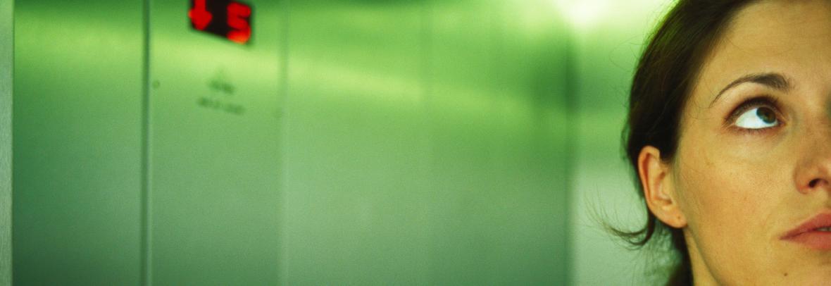 woman in elevator