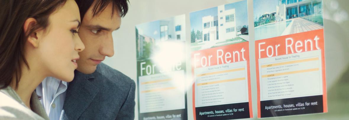 couple looking at houses for rent