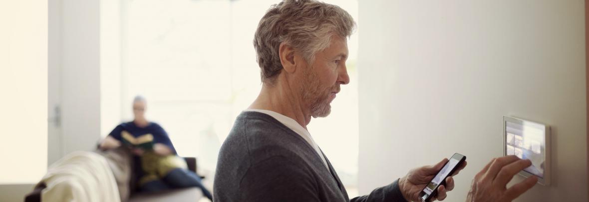 man inside a smart home