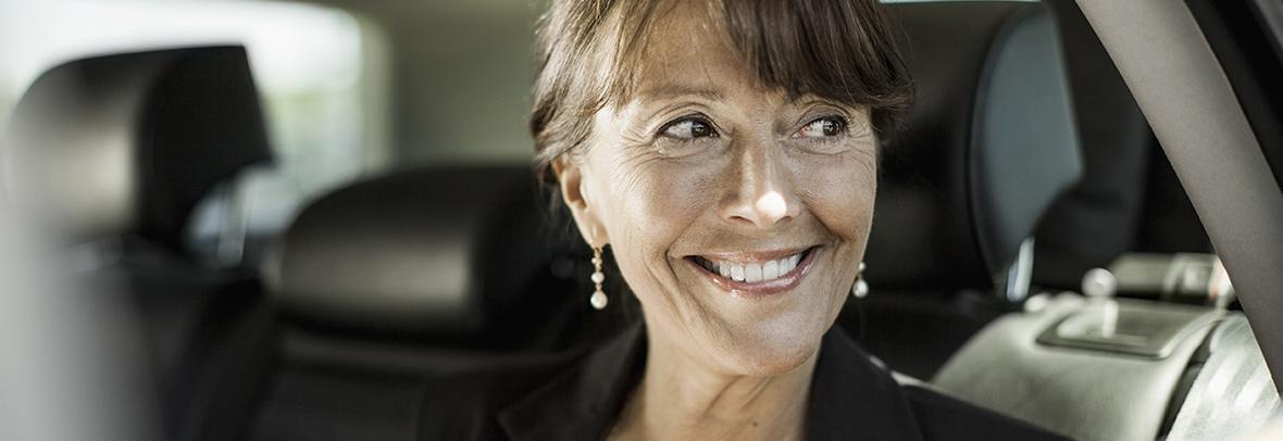 Woman driving in car, professional
