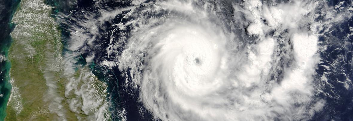 satellite image of a hurricane