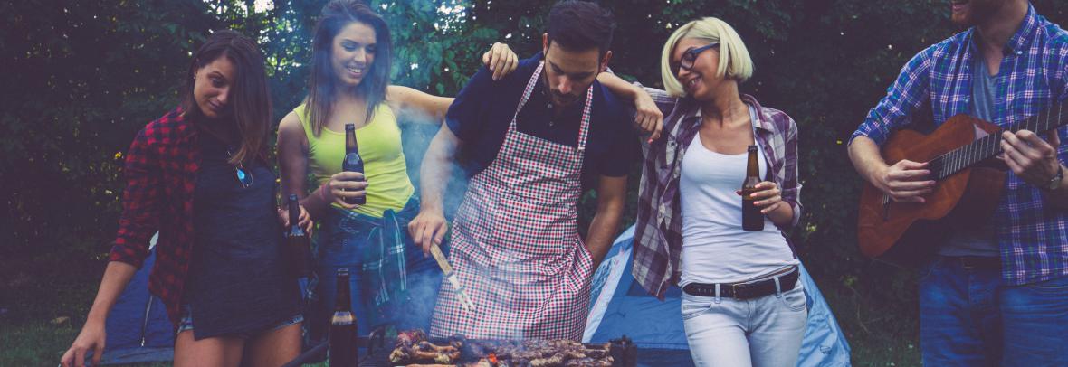 Young people at a barbecue