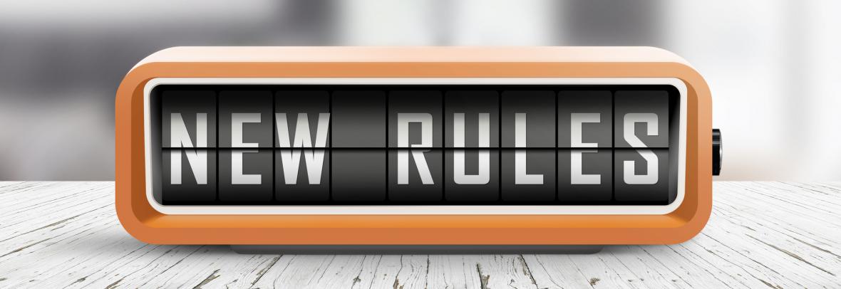 sign that says new rules
