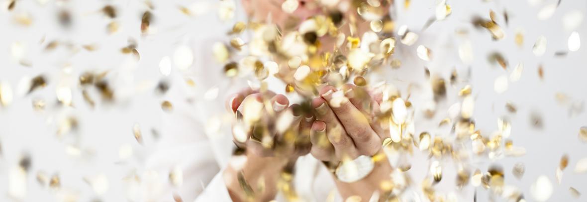 woman throwing confetti