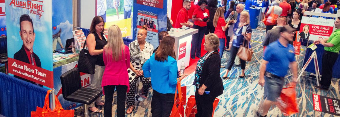 People visiting trade expo