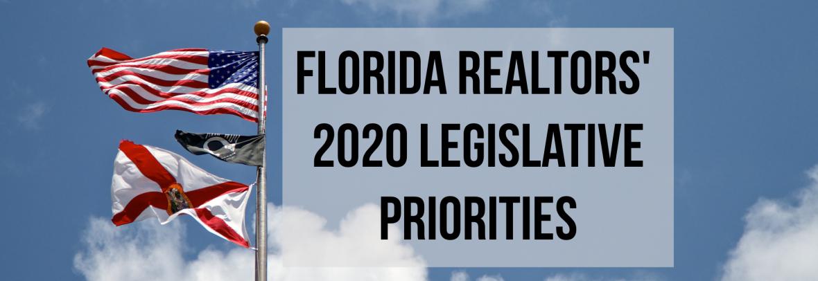 Florida flag with Florida Realtors' 2020 Legislative Priorities