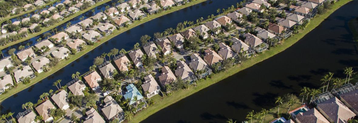 Florida homes sit along a series of canals