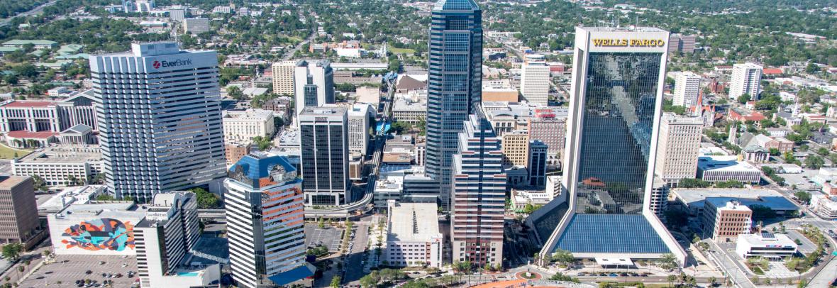 Aerial view of downtown Jacksonville